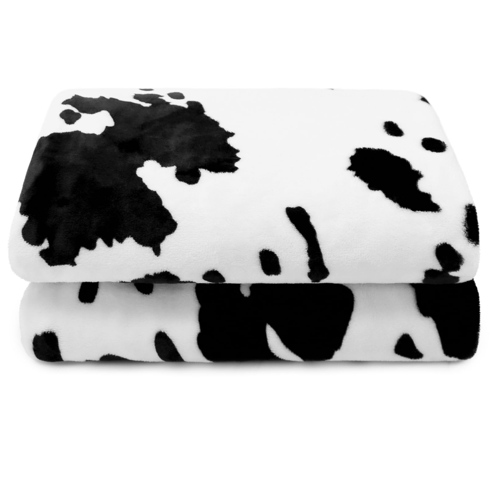 Fuzzy Black Cow Print Blanket Adult Baby Soft Warm Cozy Fleece Blanket Soft & Warm Fleece Flannel Blanket(40 * 50in)