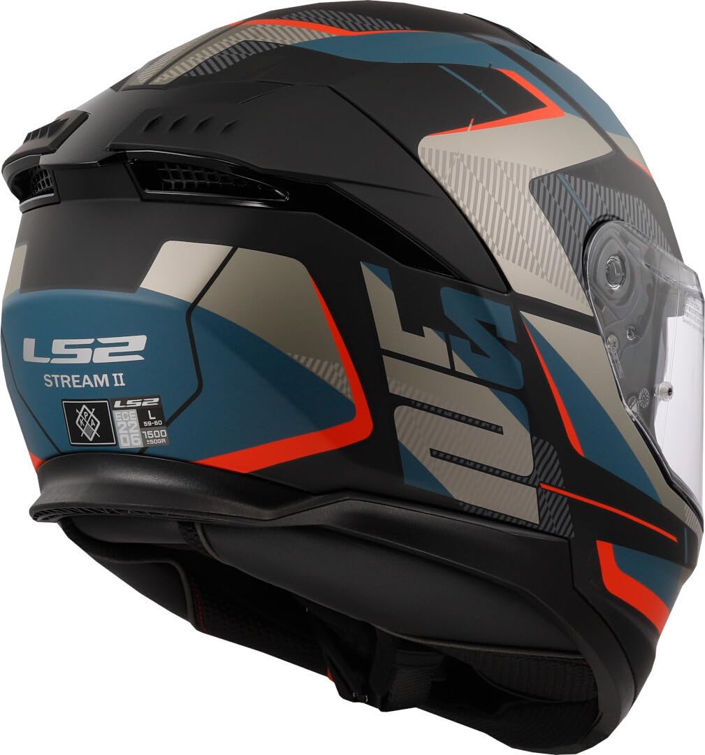 LS2, Casco Moto Integrale STREAM II ROAD Matt Black Blue, XL