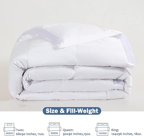 Miniatura 7 de Dafinner Manta de plumón tamaño California King  Edredón de cama extra ligero de verano  Edredón de plumón de ganso 90% real, edredón delgado