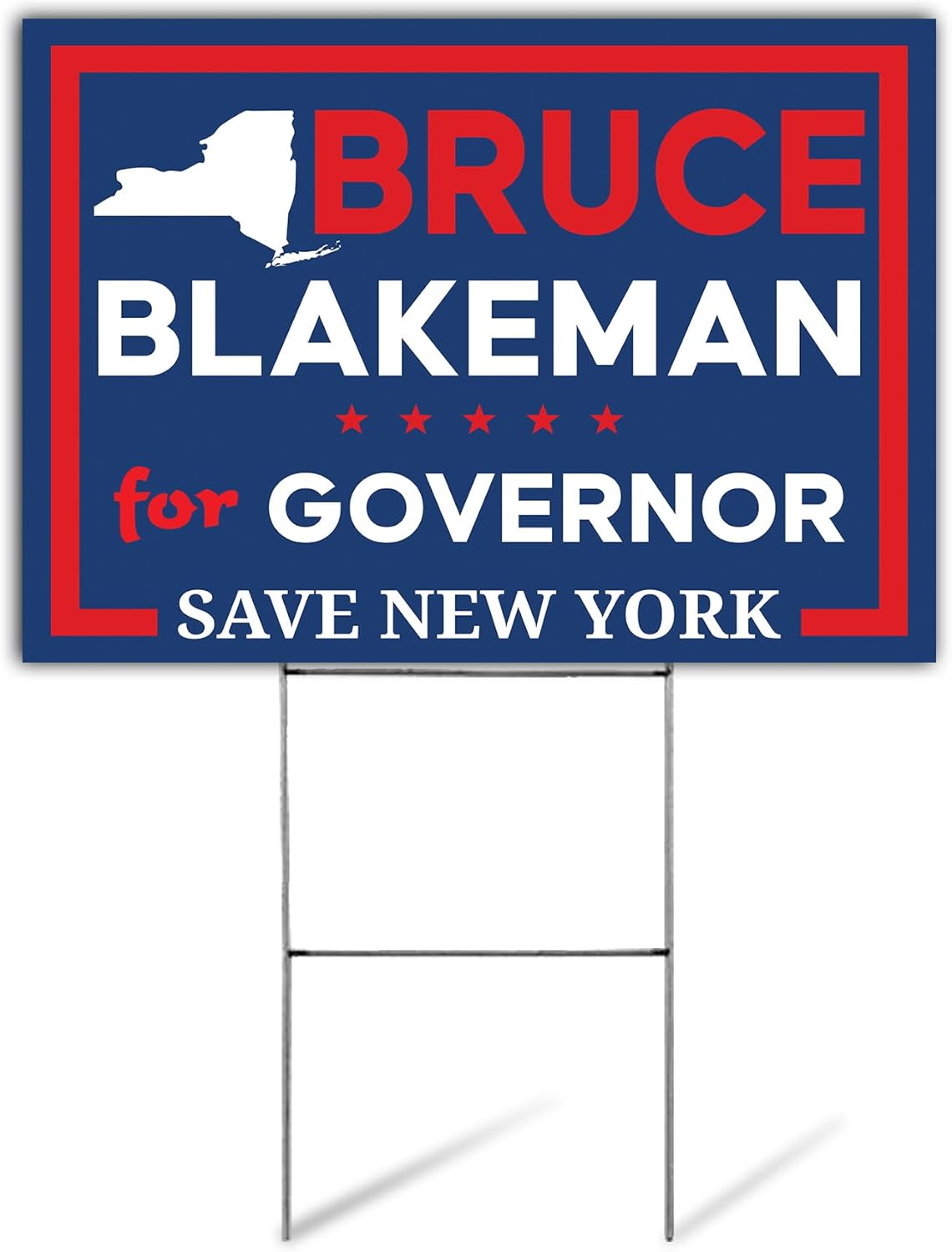SignPro Bruce Blakeman For Governor Yard Sign | Bruce Blakeman Sign | Bruce For Governor Lawn Sign | New York Governor 2026 | 24" x 18" Corrugated Plastic | Includes H Stake | Double Sided