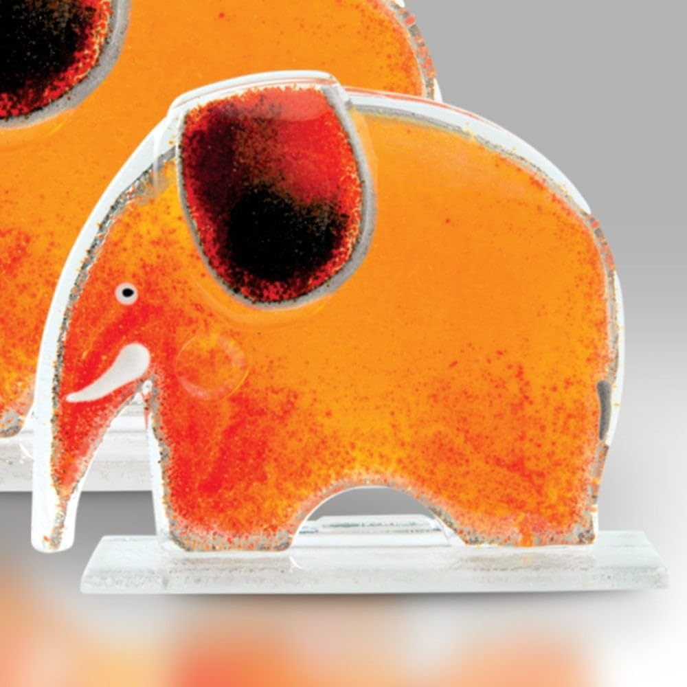 Nobile 1942 Amber Small Fused Glass Elephant