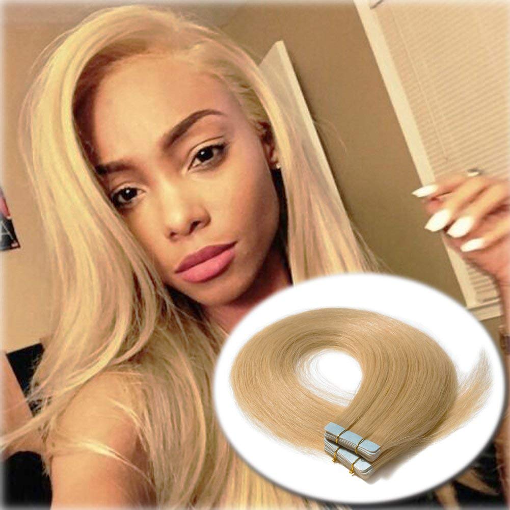 Amazon.com: Benehair Remy Tape in Hair Extensions Human Hair Natural Blonde  Seamless Skin Weft Tape in Real Human Hair Extensions Straight Hair 18 Inch  50g #24 20 pcs : Everything Else