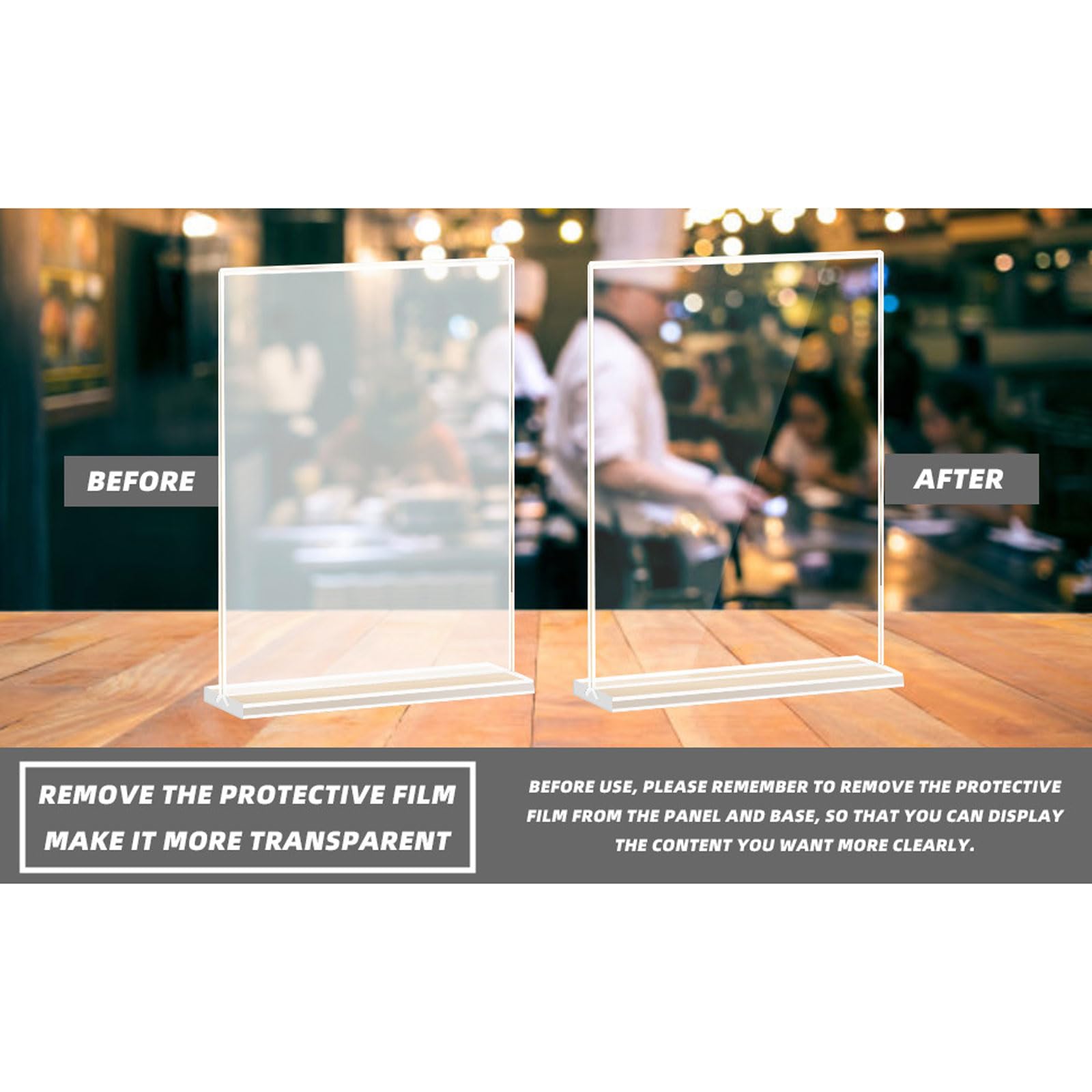 12 Pack Soporte para Letreros 8.5*11 inches Sobremesa Acrílico Expositor Metacrilato Soporte Menú Transparente doble cara Titular de Menú Póster Soporte Publicitario para carteles,folleto,folleto