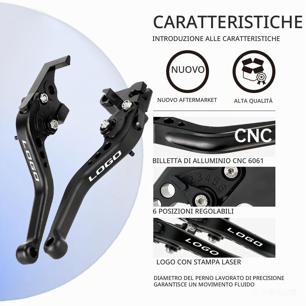 Moto Leve Freno e Frizione Regolabili Corte CNC – Per T-MAX500 2008-2011 T MAX530 2012-2019 tmax 560 2019-2021 (Nero)