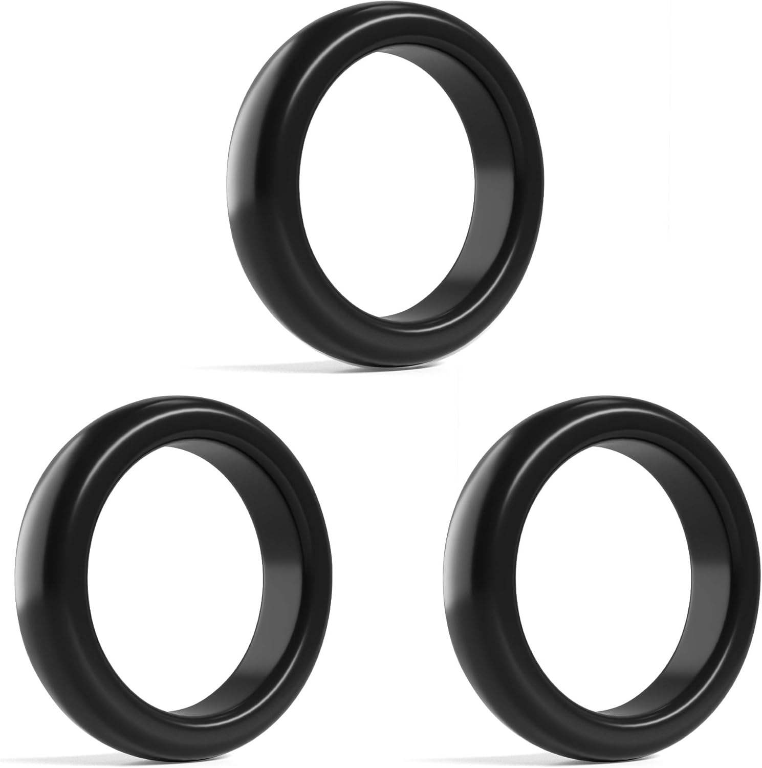 KHKINDPRO Hematite Rings Unisex Anxiety Bands Pack of 3 Genuine Healing Chakra Magnetic Stones Energy Crystal Therapy Fidget Pain Relief Gift for Men and Women : Health & Household