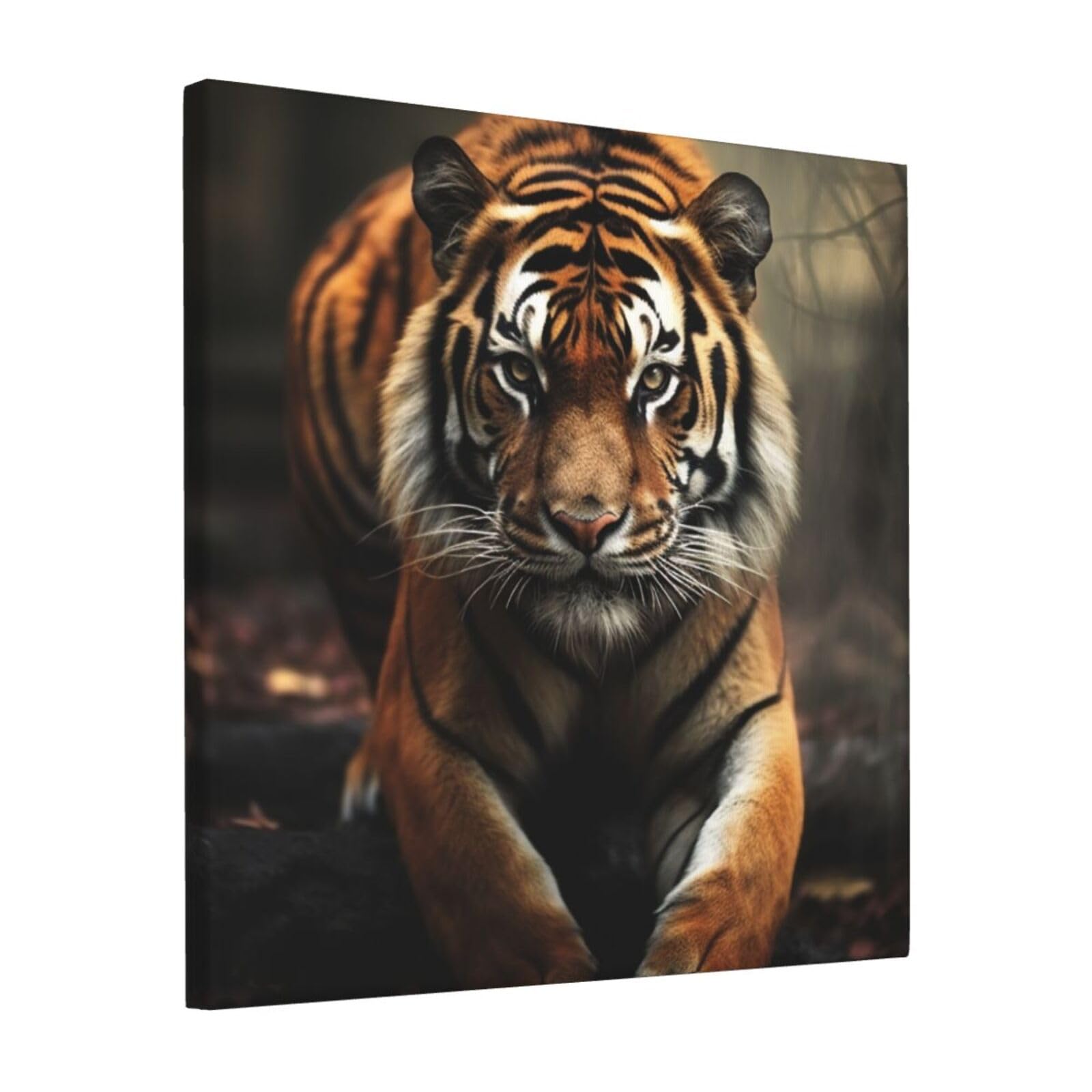 KLOPH Wild Animals Tiger Canvas Wall Art for Living Room 12"x12" Modern Artwork Painting for Bathroom Hanging Canvas Prints Aesthetic Wallart for Bedroom Kitchen Office Wall Decor