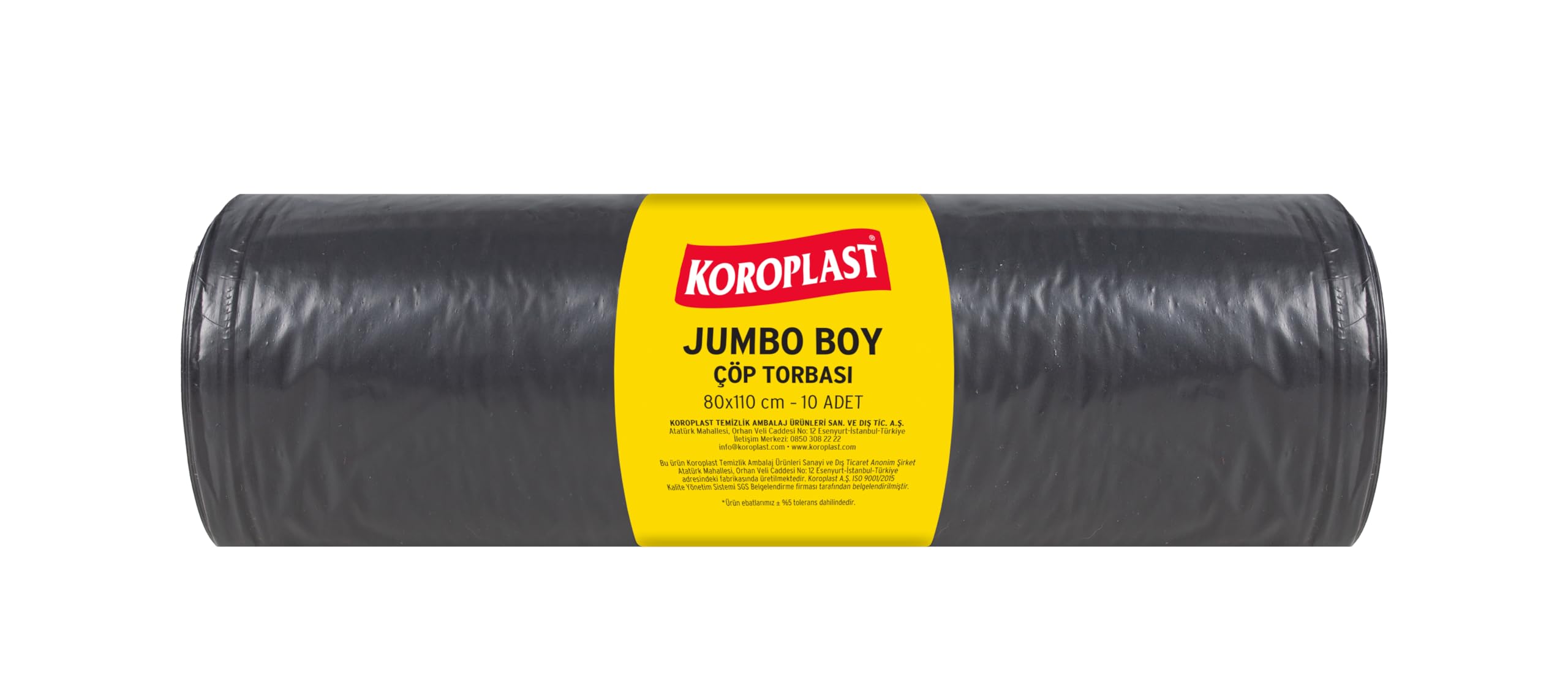 Koroplast Jumbo Boy Çöp Torbası 10'lu 20 Adet (1 Koli) 80x110 cm, Sızdırmaz & Yırtılmaz, Çift Katlı, Geri Dönüştürülebilir Çöp Poşeti, Fabrika, Market, Restoran, Bahçe, Otel, Ofis