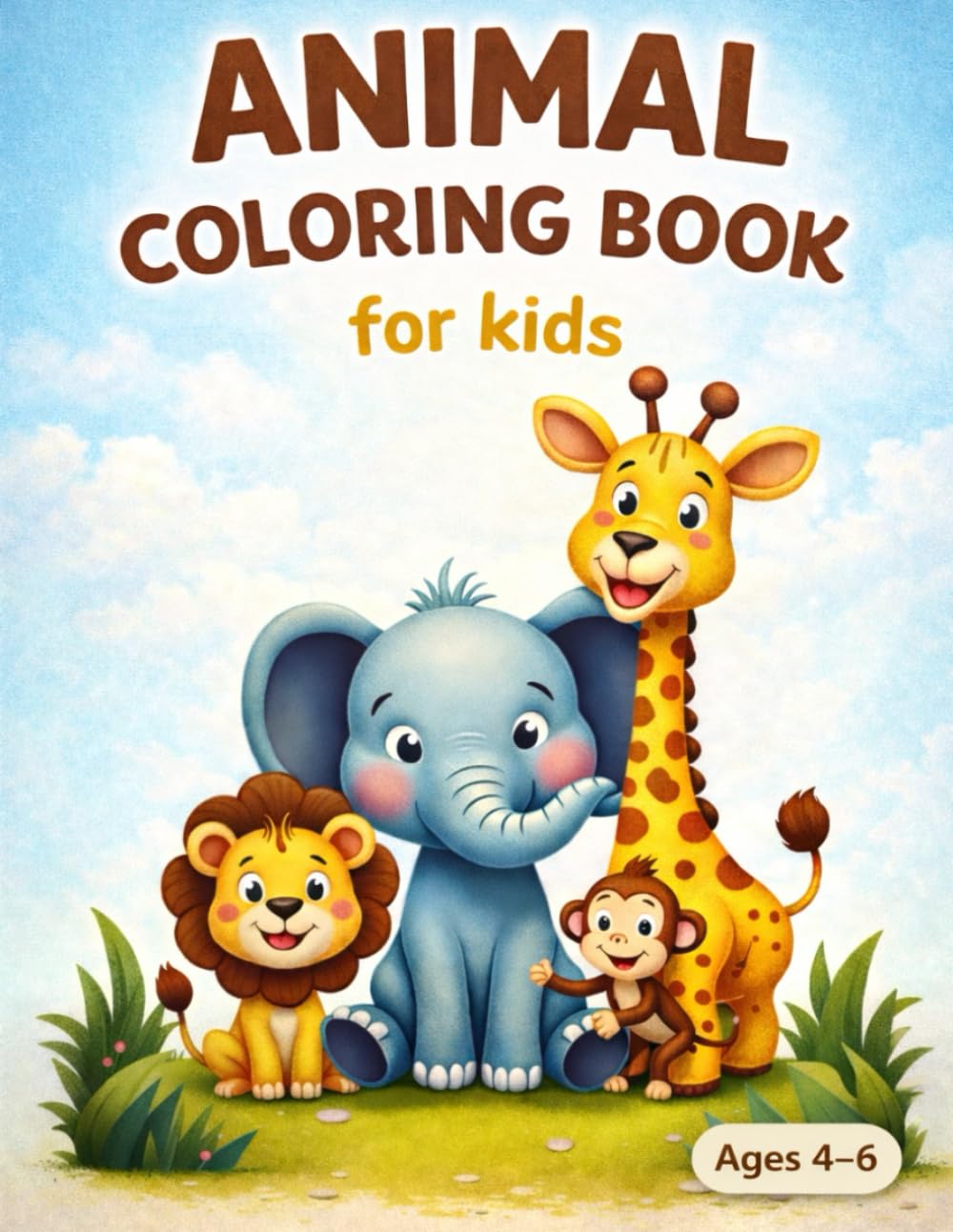 Animal Coloring Book for Kids: Cute and Simple Animal Coloring Pages for Kids Aged 4-6