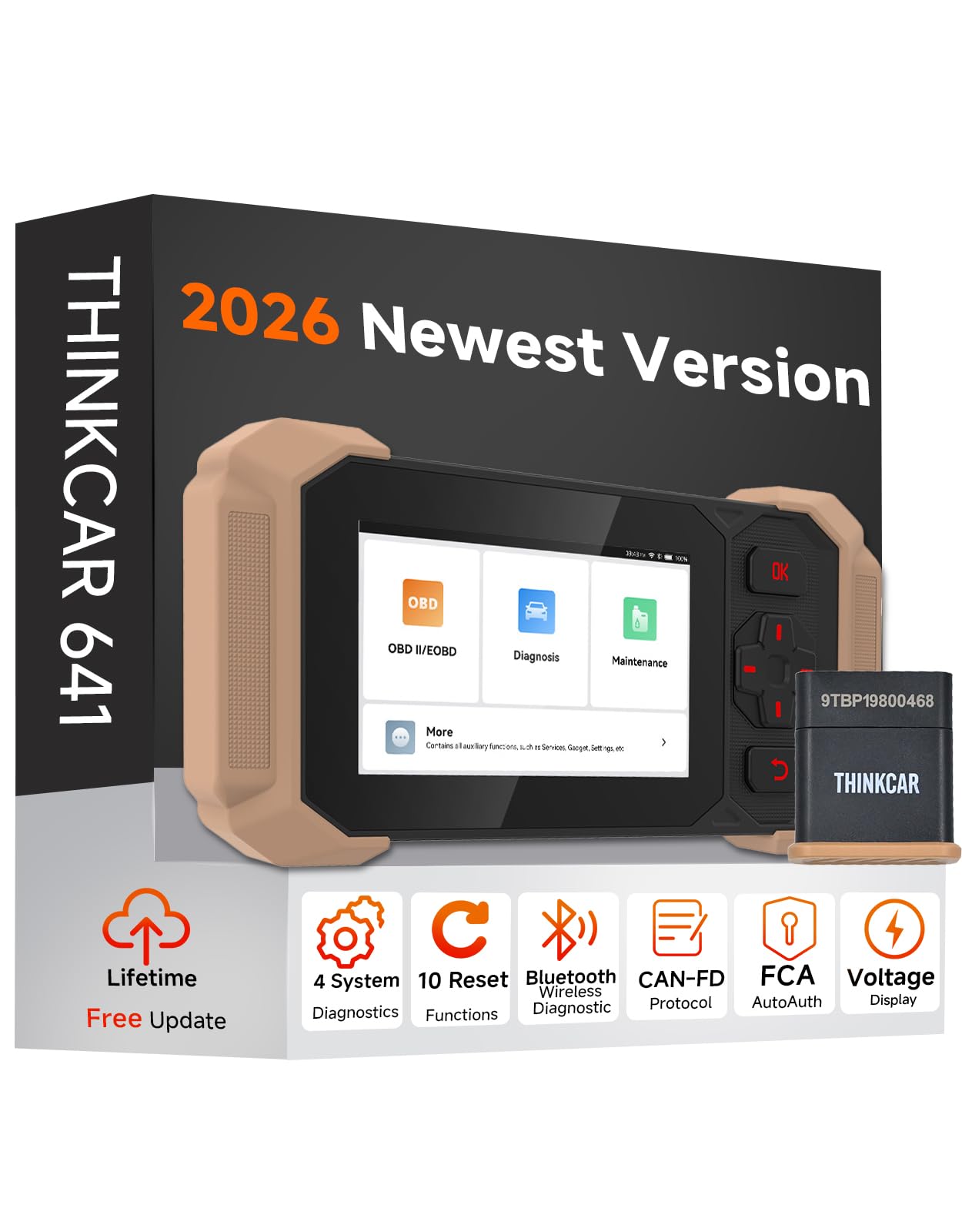 Photo 1 of OBD2 Scanner Diagnostic Tool,THINKCAR THINKSCAN 641 Wireless Car scanner Diagnostic Tool,Auto Scan Tool ABS SRS Transmission Engine, 10 Resets Car Code Reader,CANFD & FCA,VIA Bluetooth,Lifetime Update