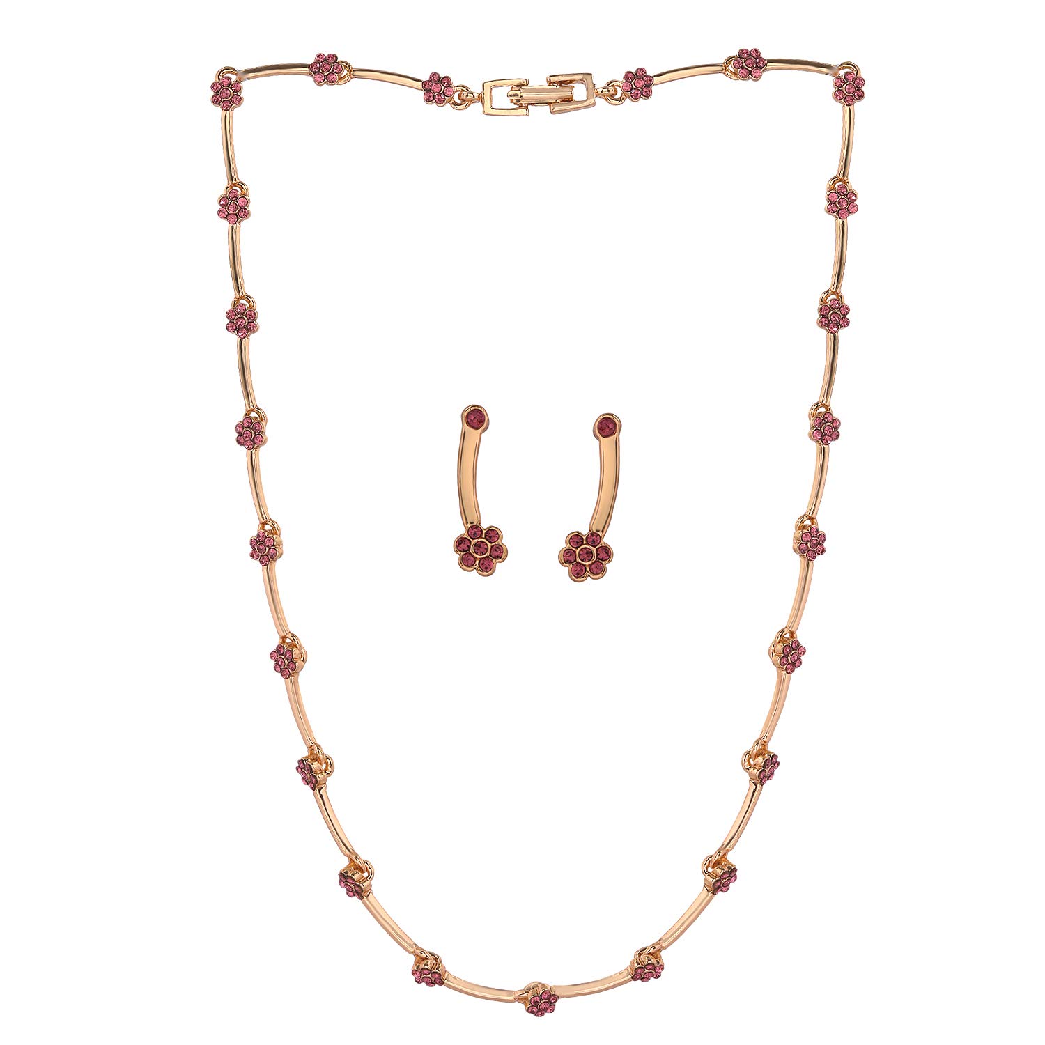 Estele Nonm Precious Metal Gold Rhodium Plated Blossom Necklaces for Girls (B08D1KLJSC) Amazon Price History, Amazon Price Tracker