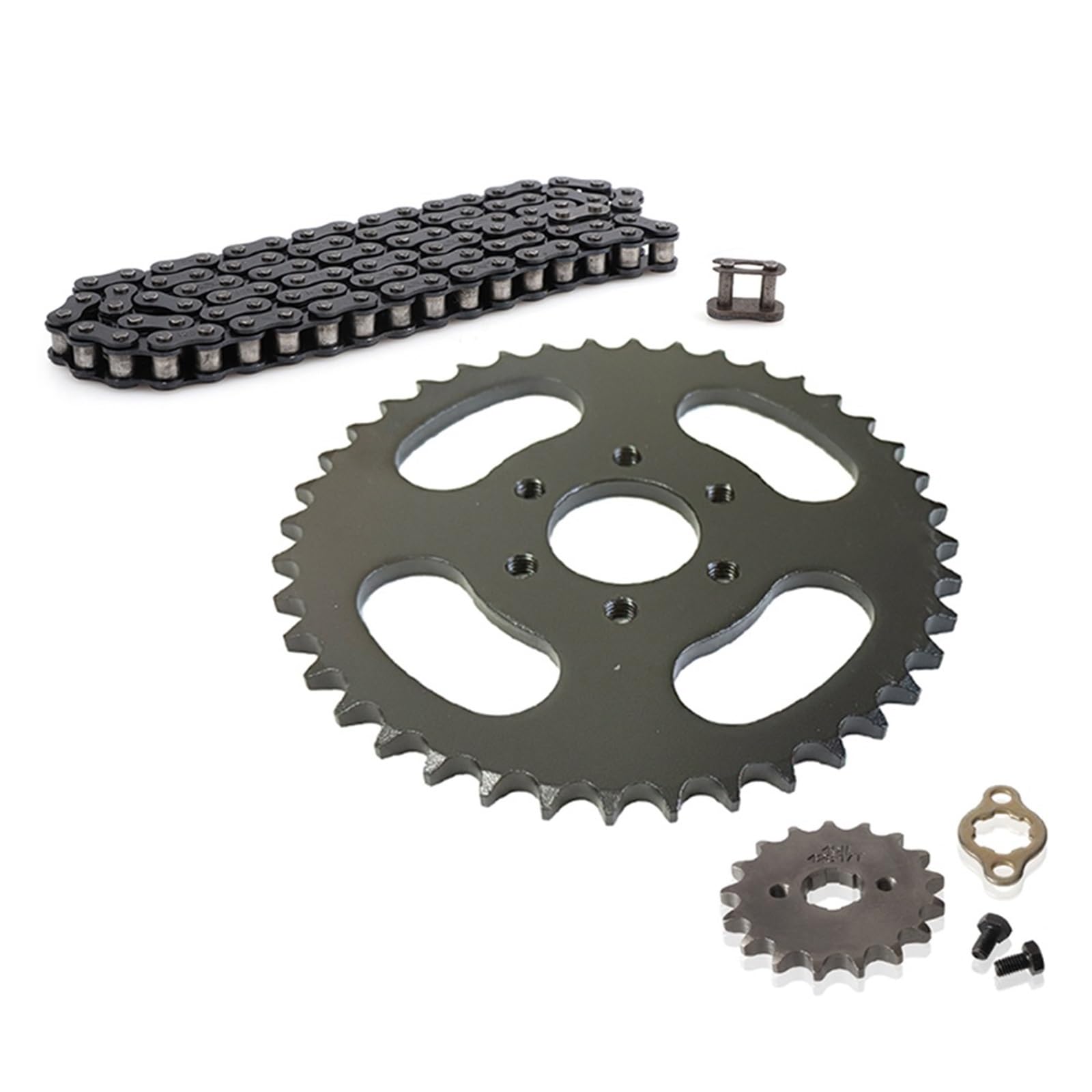 Pignon de Chaîne Arrière Chaîne 428-104L 14T-17T pour VTT, Kart, Buggy, UTV 125cc, 150cc, 200cc, 250cc Pignon Moteur Pignons(14T Set)