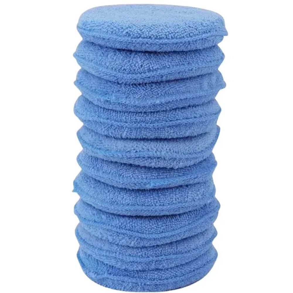 10pcs Microfiber Car Detailing Applicator Pads - Soft Foam Sponges for Waxing and Polishing