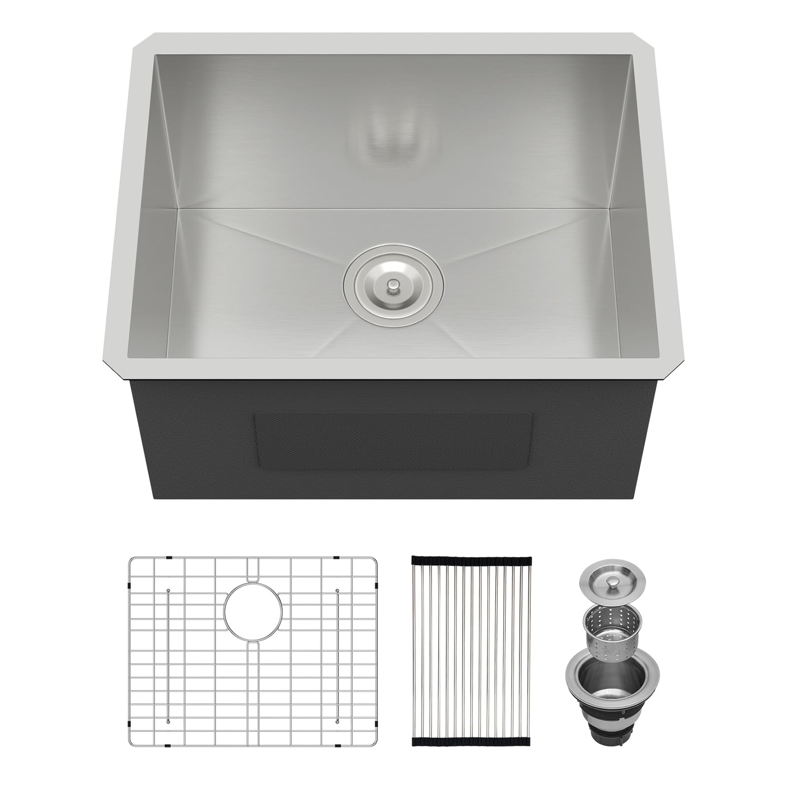 Photo 1 of 21 Inch Undermount Laundry Sink, 21x18x12 Laundry Utility Sink Stainless Steel 12 Inch Deep Single Bowl 16 Gauge Extra Deep Under Counter Handmade Sink Basin 21x18x12 Inch Stainless Steel - Laundry Room