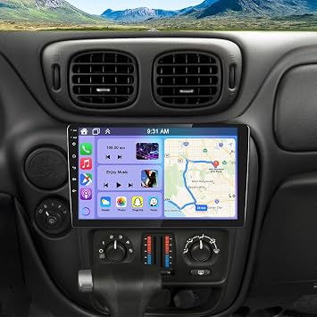 4G+64G Car Radio for Chevrolet Trailblazer 2002-2009 with Wireless CarPlay and Android Auto, 10.1" Touchscreen Android 14 Double Din Car Stereo Bluetooth GPS WiFi SWC FM SWC Mirror Link Backup Camera