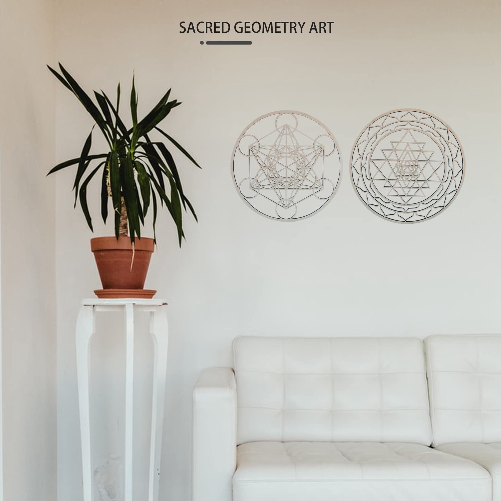 Tiamu 3 Pezzi Set di Arte Parete Geometria Sacra, Scultura, Decorazioni da Parete per la Decorazione Domestica