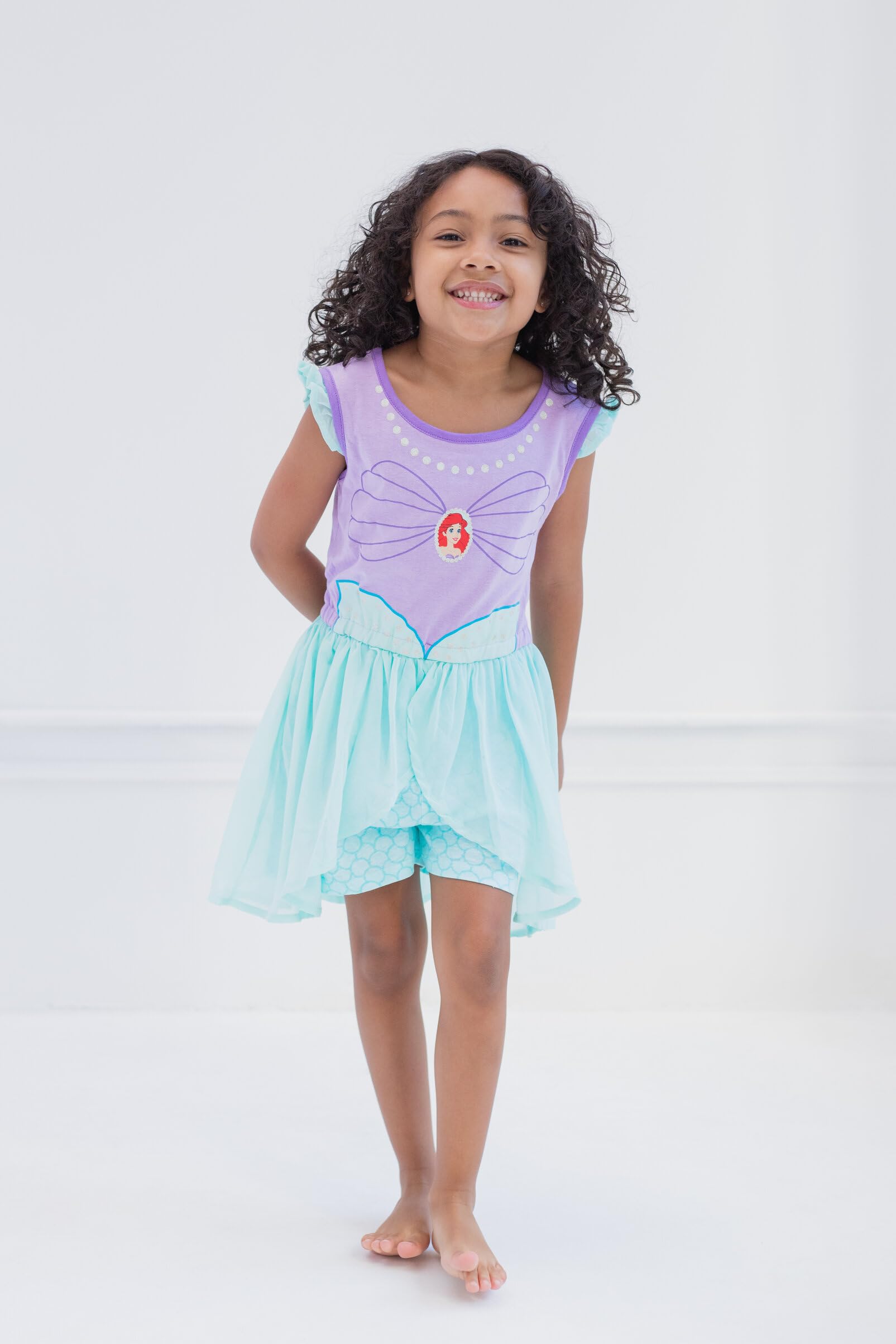 Disney Princess Moana Frozen Ariel Cenicienta Rapunzel Belle Tiana Mameluco y falda para niñas pequeñas a niños grandes