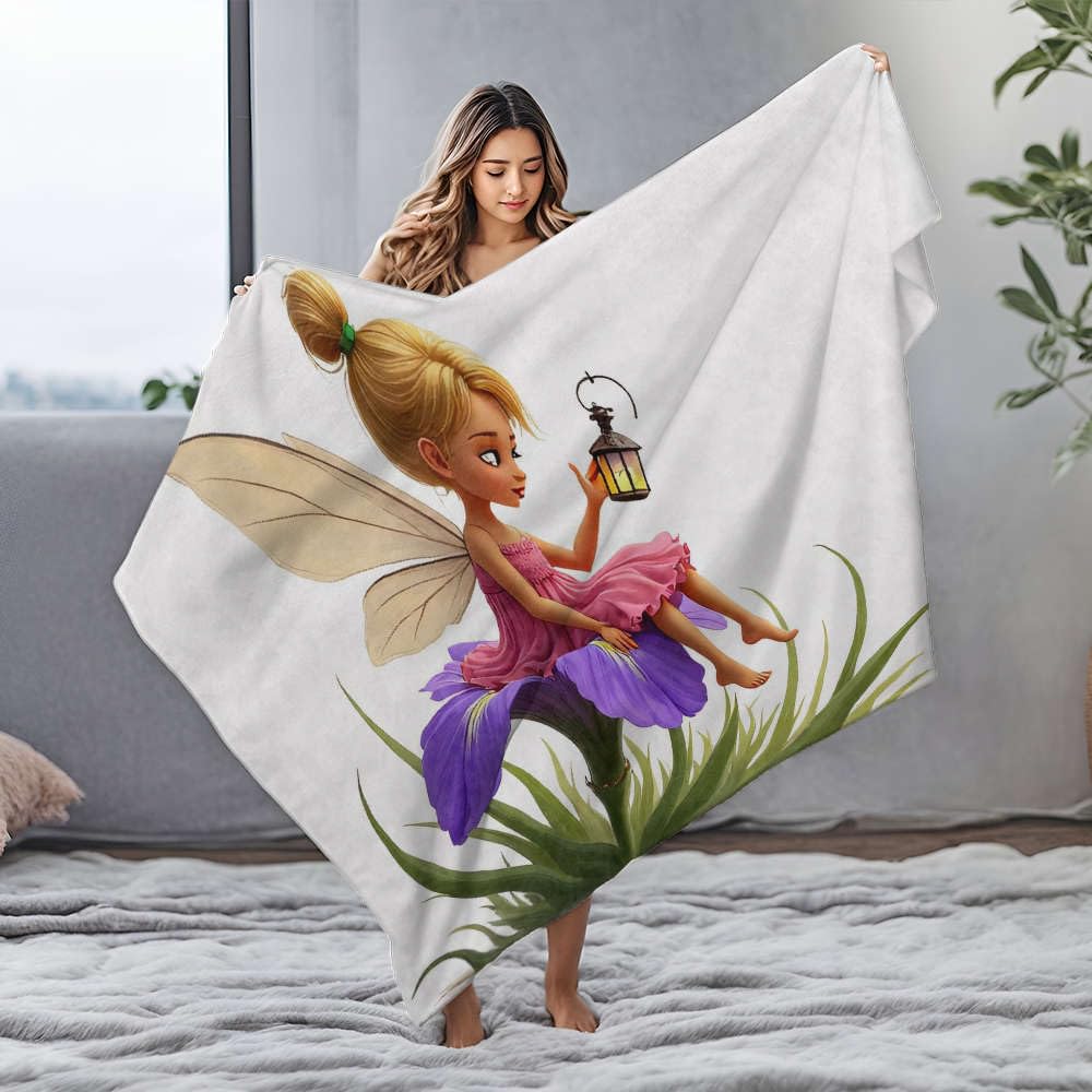 Couverture polaire en flanelle fée violette douce 150x200 cm