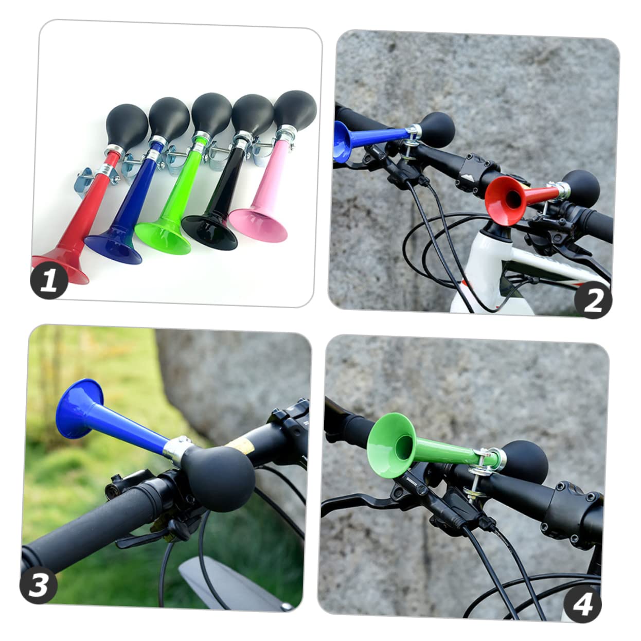 BESPORTBLE Campana De Trompeta Compresor De Aire Portabicicletas Timbre De La Puerta Sirena Azul Campana para Ciclismo Repicar Titular De Teléfono Ciclo De Polivinilo