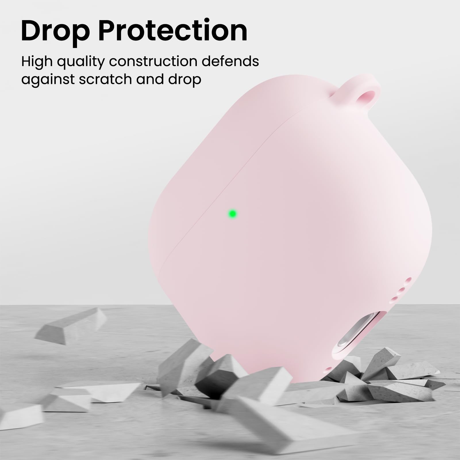 ORNARTO Silikonowe etui do AirPods 4 - różowe | 2-częściowe etui silikonowe z 2-warstwową strukturą, ochroną przed wstrząsami, smyczą i narzędziem do demontażu
