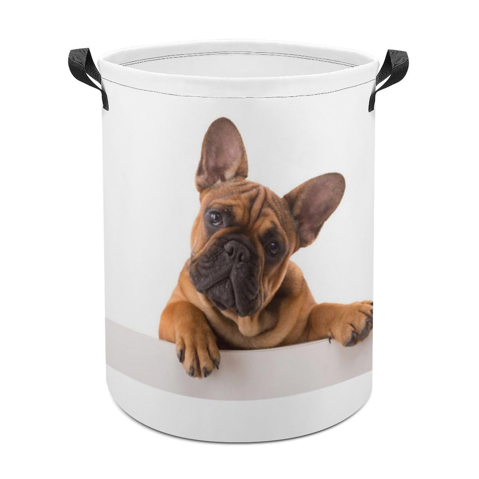 Lyfthologen Laundry Hamper, French Bulldog Paw And Dog Laundry Basket, Washing Basket with Handle