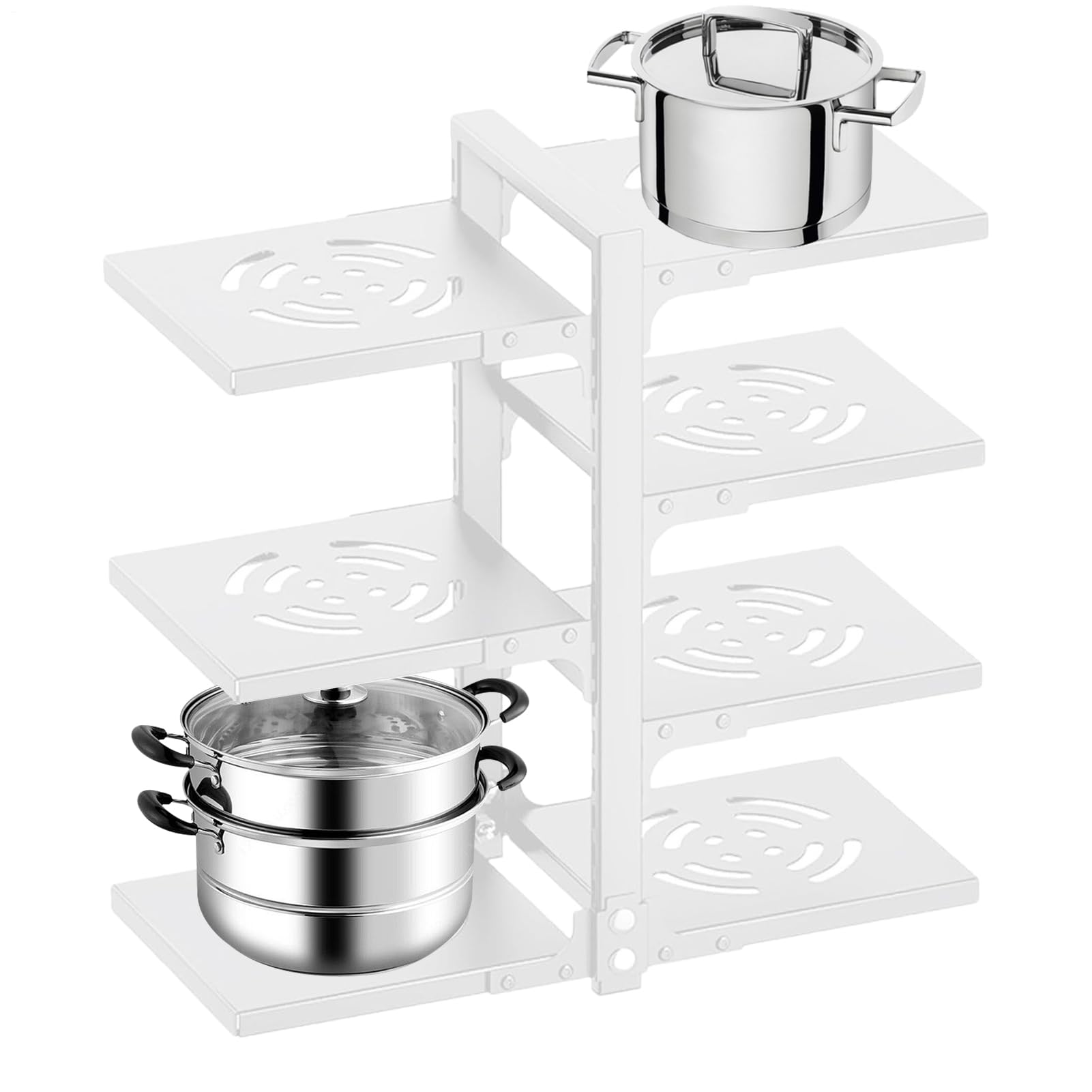 Organizzatore di pentole e padella, organizzatore di pentole Panna | Porta per il display pesante del rack per pentole, supporto regolabile per l'organ