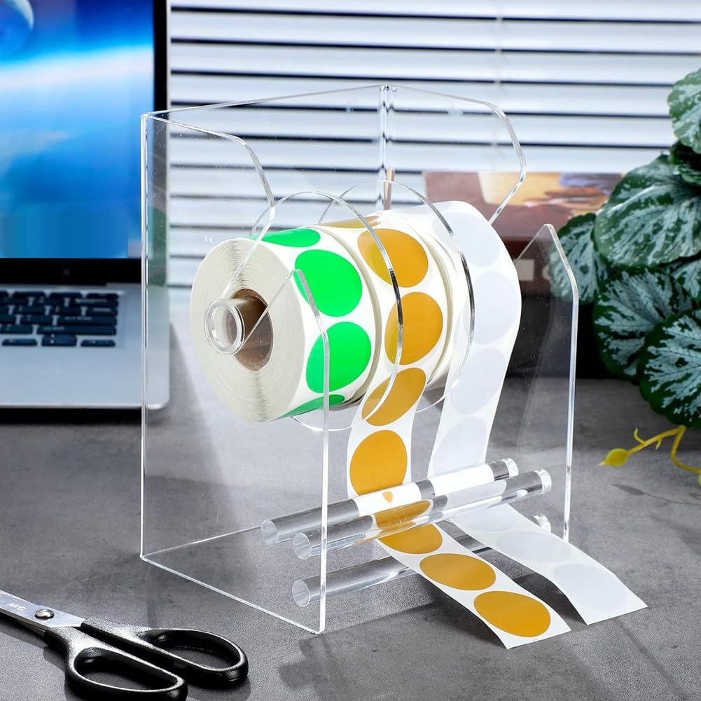 Verstellbarer Etikettenspender, Acryl-Aufkleberrollenspender, Aufkleberrollenhalter, Transparente Etikettenhalter, Aufkleberhalter