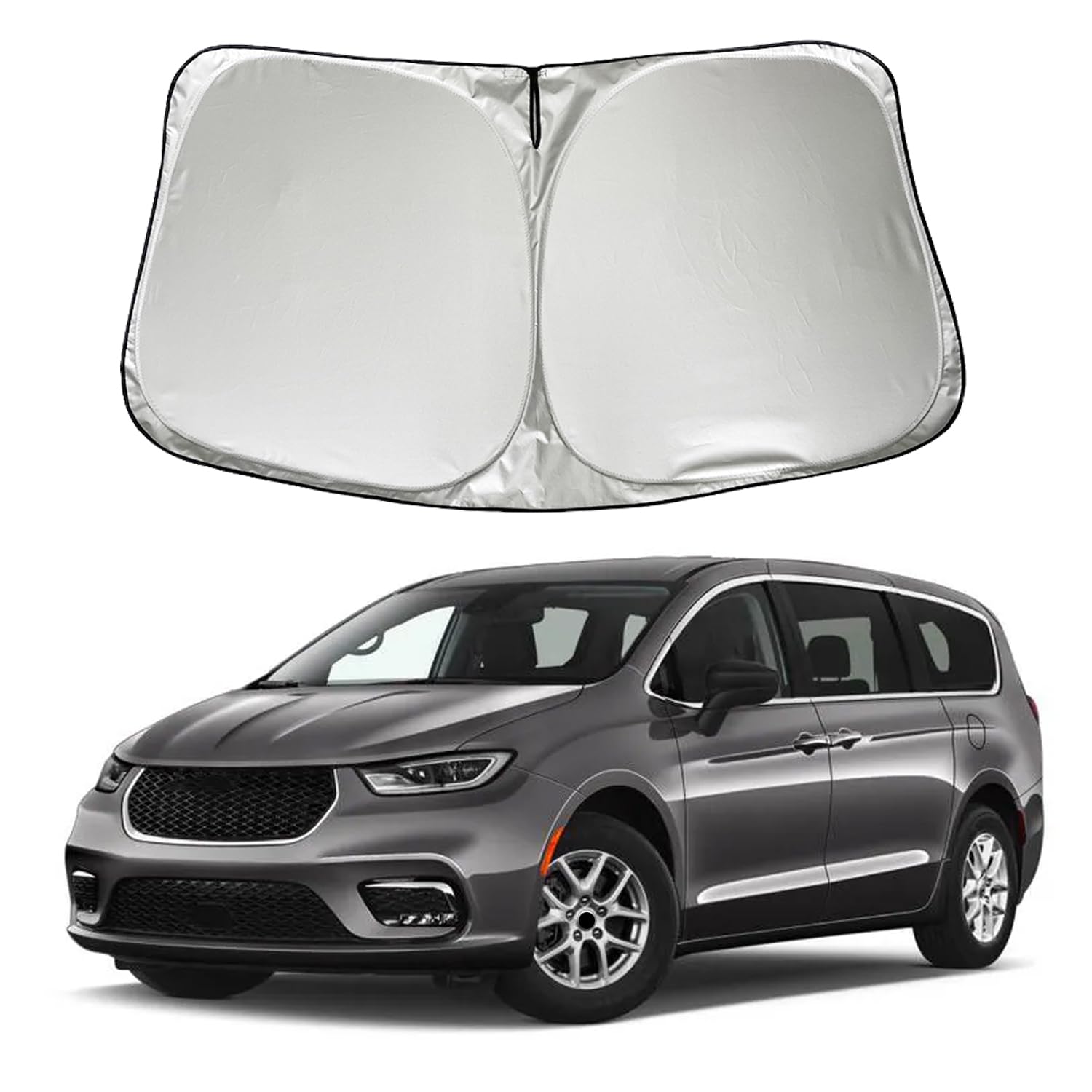thumbnail image 2 of ULROLIT Windshield Sun Shade For Dodge RAM ProMaster Accessories 2014-2024, Foldable 2 of 11