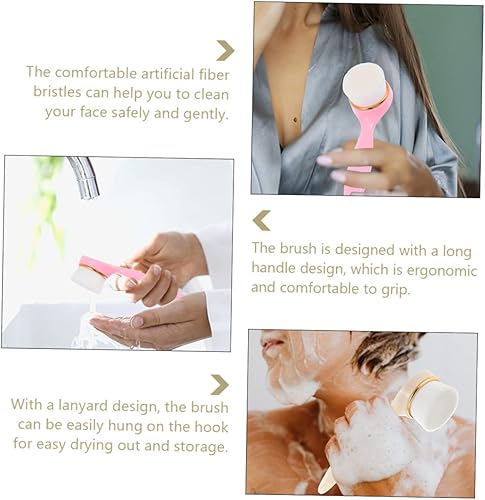 Miniatura 8 de Juego de cepillos faciales manuales, cepillo facial de mango largo para limpieza profunda, herramienta de cuidado de la piel, cerdas suaves