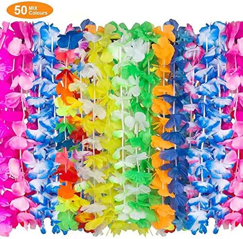 Hawaiian Leis Party Favor Sets 36PCS Tropical Hawaiian Luau Flower Leis for Adults and Kids Party Favors,Pre-Kindergarten&Grown-Up Toys