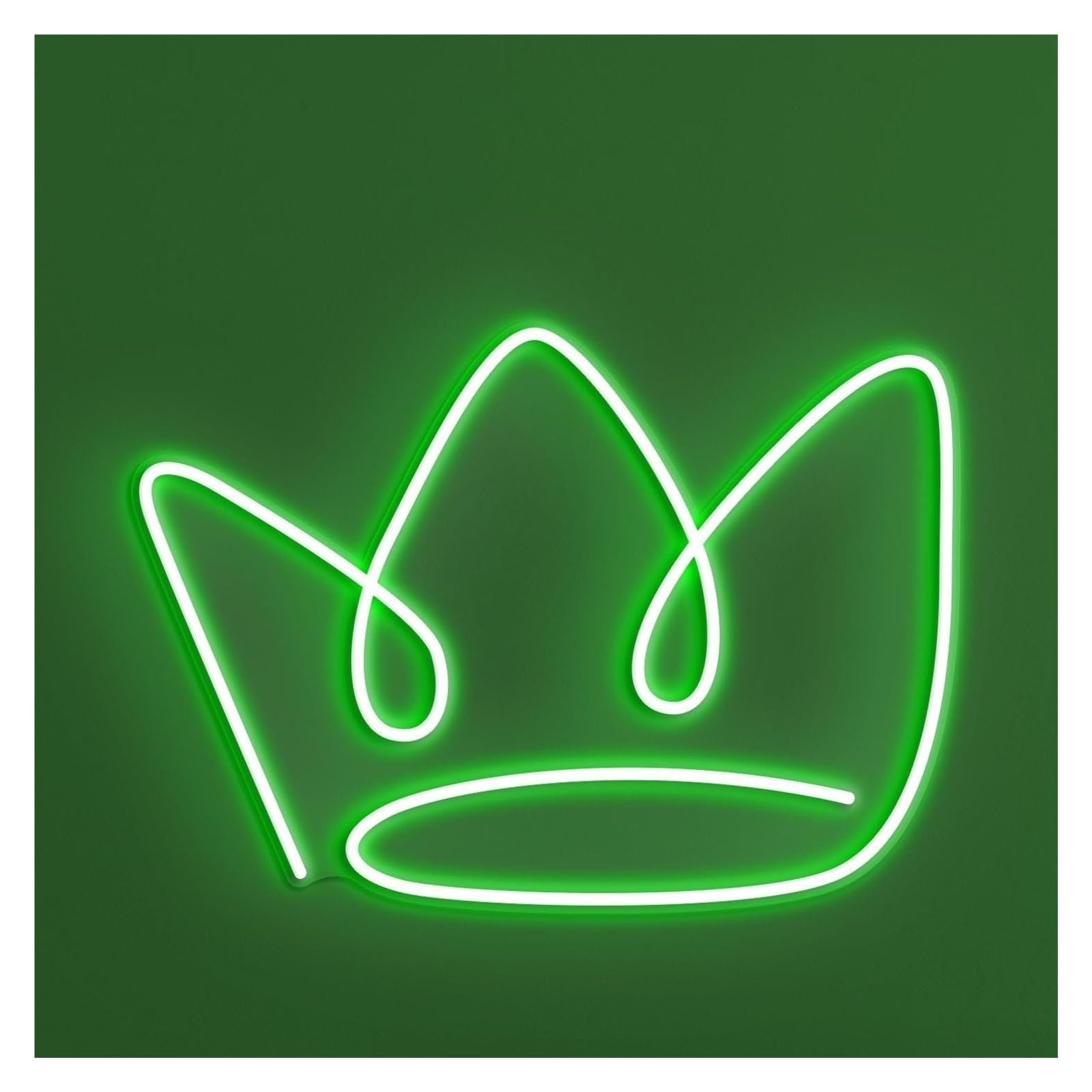 Hanging Art Neon Signs Crown Neon Sign, Suitable For Bedroom Decor With Brightness Adjustable 36cm(Green)