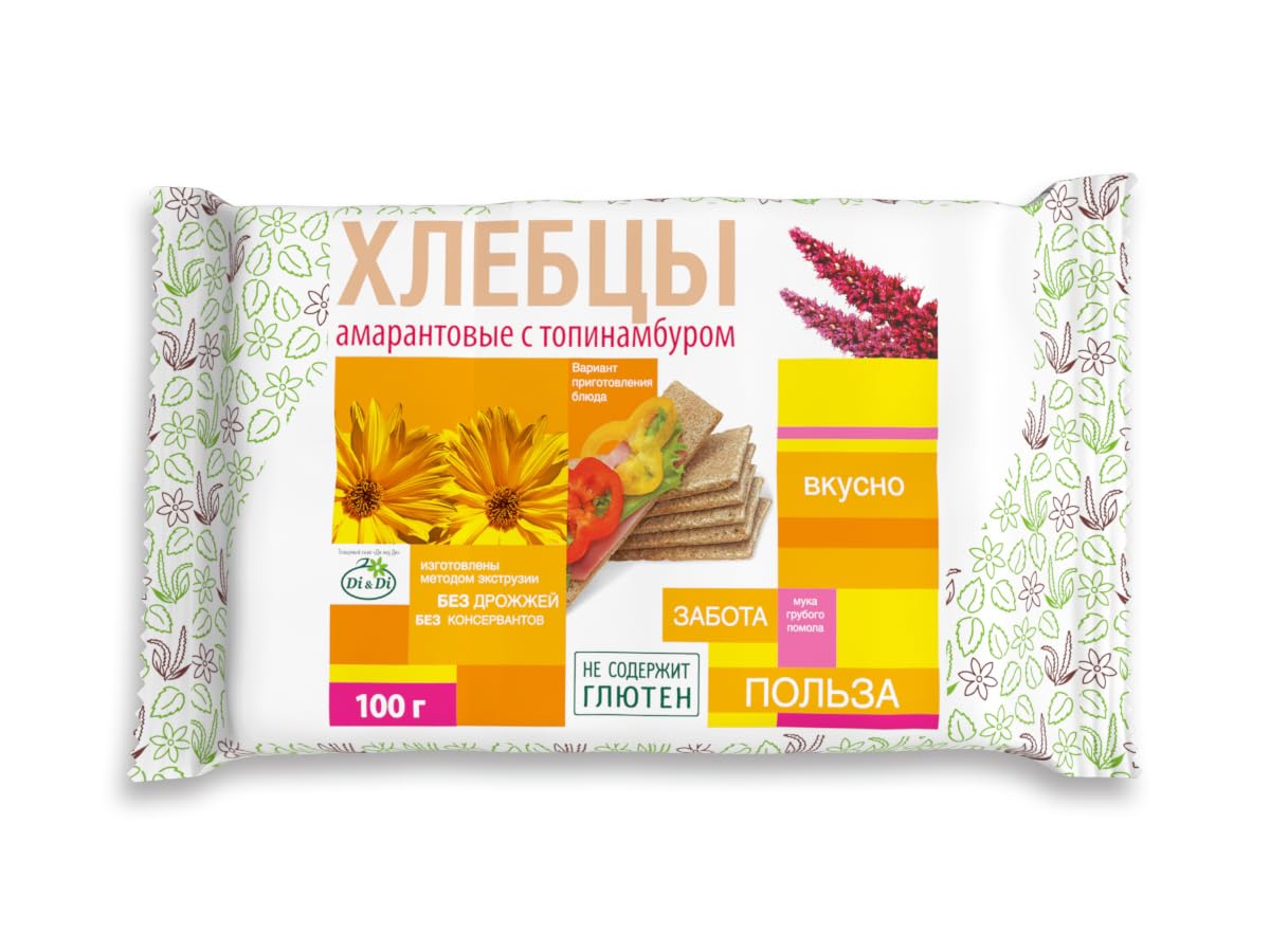 Di&Di Amaranth Crispbread with Topinambur 100g (gluten free, no added preservatives or flavors)