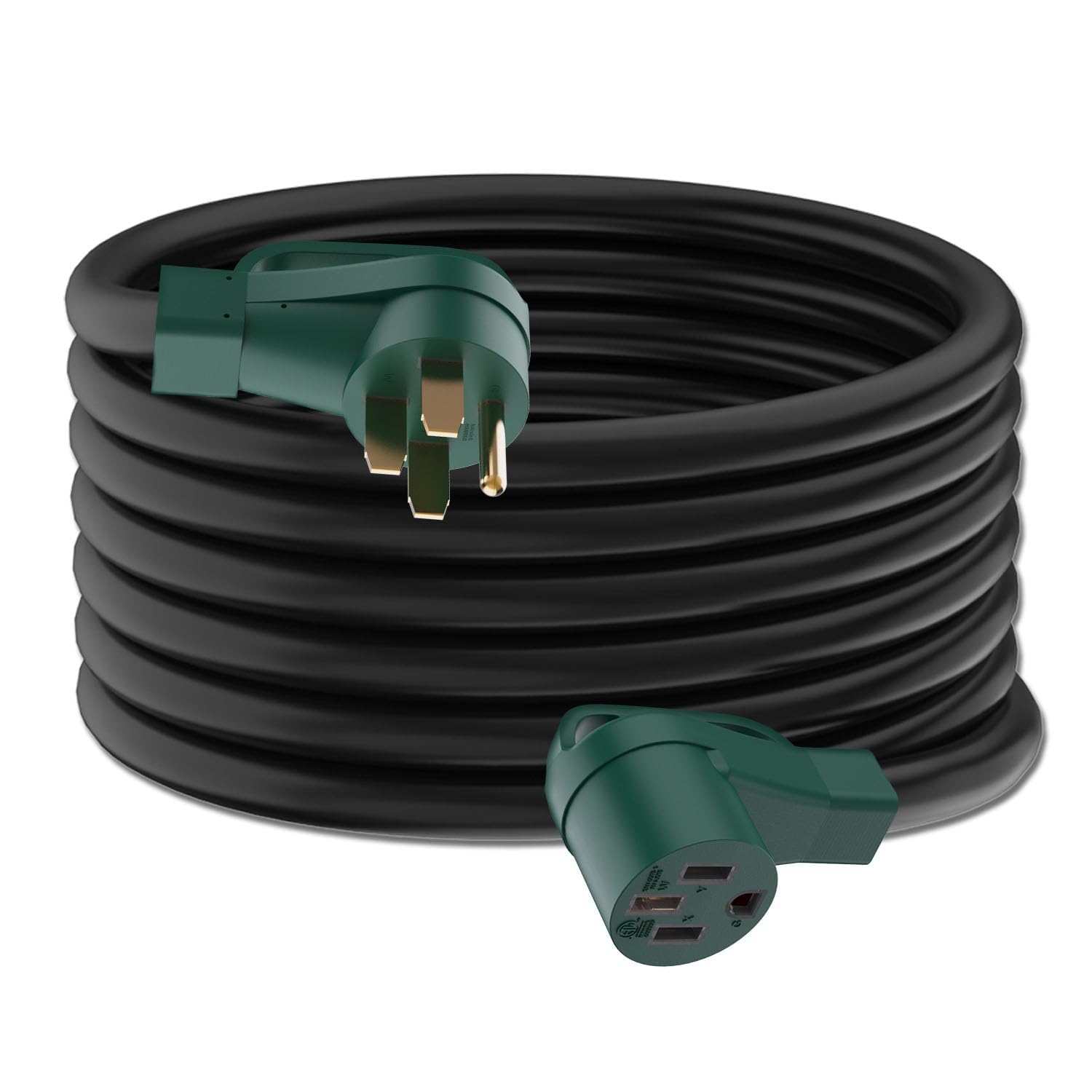 Besfor 50 Amp RV/EV Extension Cord 15 Feet, UL Listed, NEMA 14-50P/R, Heavy Duty 6/3+8/1 Gauge STW Wire for Model 3/S/X/Y EV Charging and RV Trailer Campers