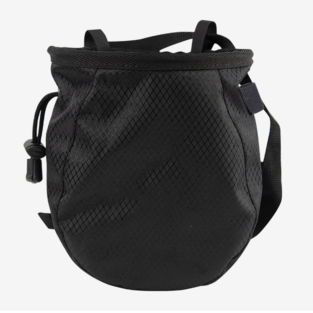 Bolsa de magnesio de poliéster resistente al desgaste con cinturón ajustable 12 x 8 x 16 cm negro