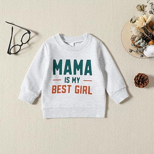 Hoodies for Boys Girls Pullover Sweatshirts Children's Kids Boys Girls Toddler Letters Love for (Grey, 2-3 Years)3