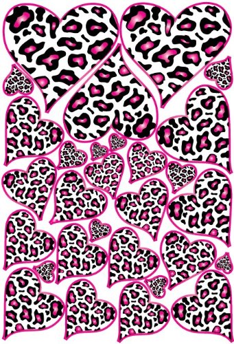 Vinilo decorativo corazón estampado leopardo rosa