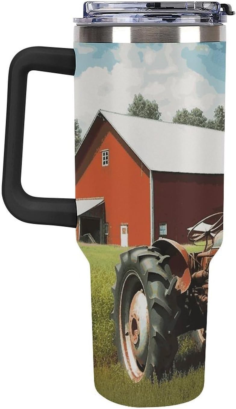 40 Oz Tumbler with Straw And Lid Company Farm Tractor Insulated Travel Coffee Mug Stainless Steel Water Bottle Vacuum Insulated Tumblers for Sport Work Car Travel Weekends