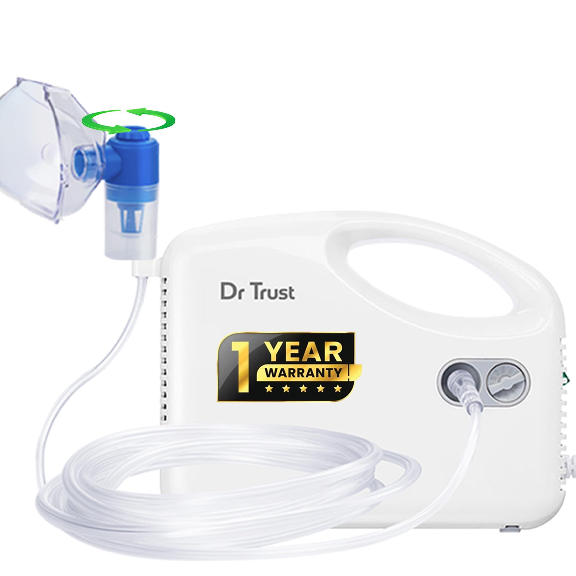 Dr Trust USA Compressor Nebulizer Machine Complete Kit for Adults and Kids with Mask (White)-image-2