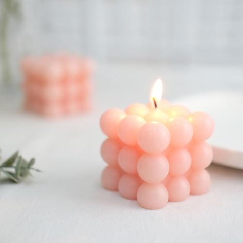 Miniatura 9 de Efavormart - Paquete de 2 velas de cera de parafina con cubo de burbujas de 2 pulgadas, vela cuadrada sin perfume, regalo de fiesta