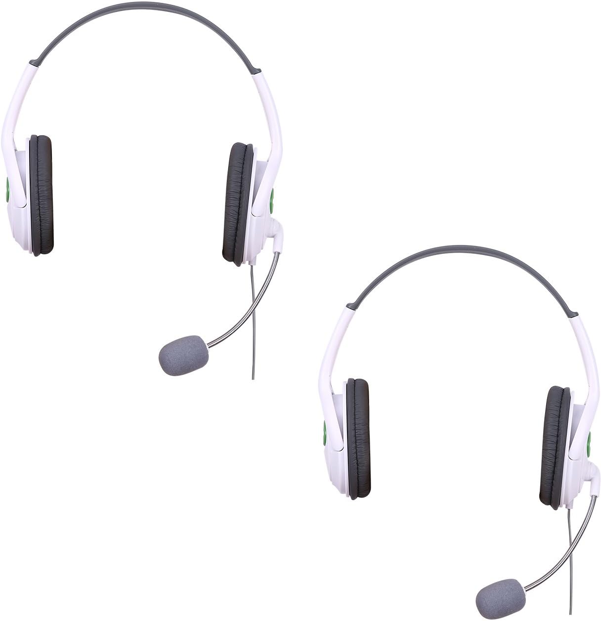 HDE Headset for Xbox 360 Console and Live Service Two Pack Headphone and Microphone for Game Chat Compatible with Wireless Controllers (2pk)
