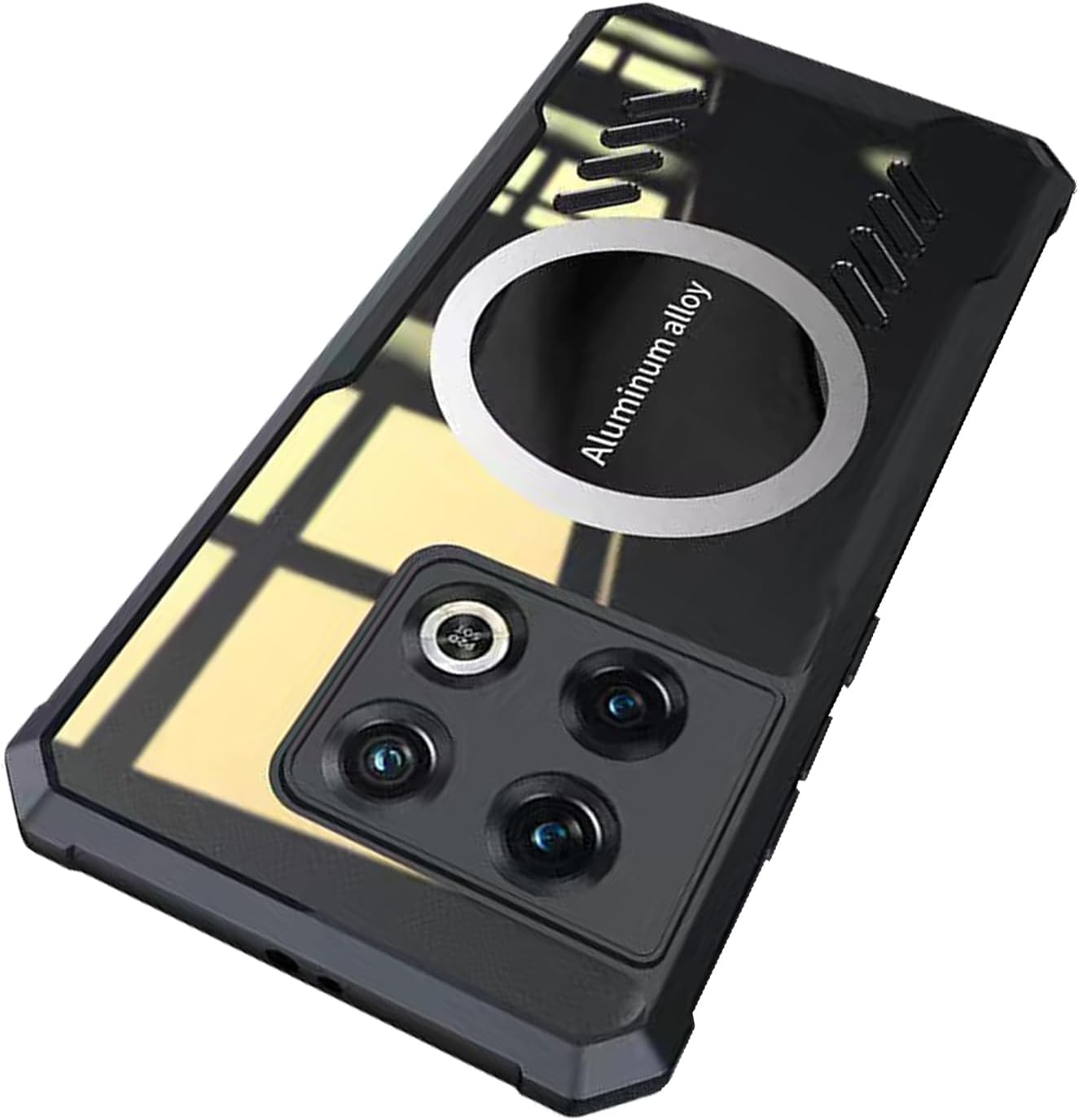 Case for Black Shark 5/5 Pro Compatible with Radiator Ultra Slim Scratch-Resistant Shock-Absorbing Clear Magnet Back Case, Black