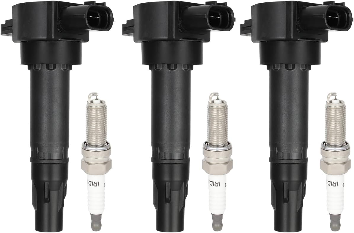 ECCPP UF681 3 ignition coils with 3 iridium Spark Plugs 95983,for Smart Fortwo Electric Fortwo Turbo 2005 2006 2007 2008 2009 2010 2011 2012 2013 2014 2015 1.0L L3132-158-00-03,UF681,GN10674,LKR7AIX