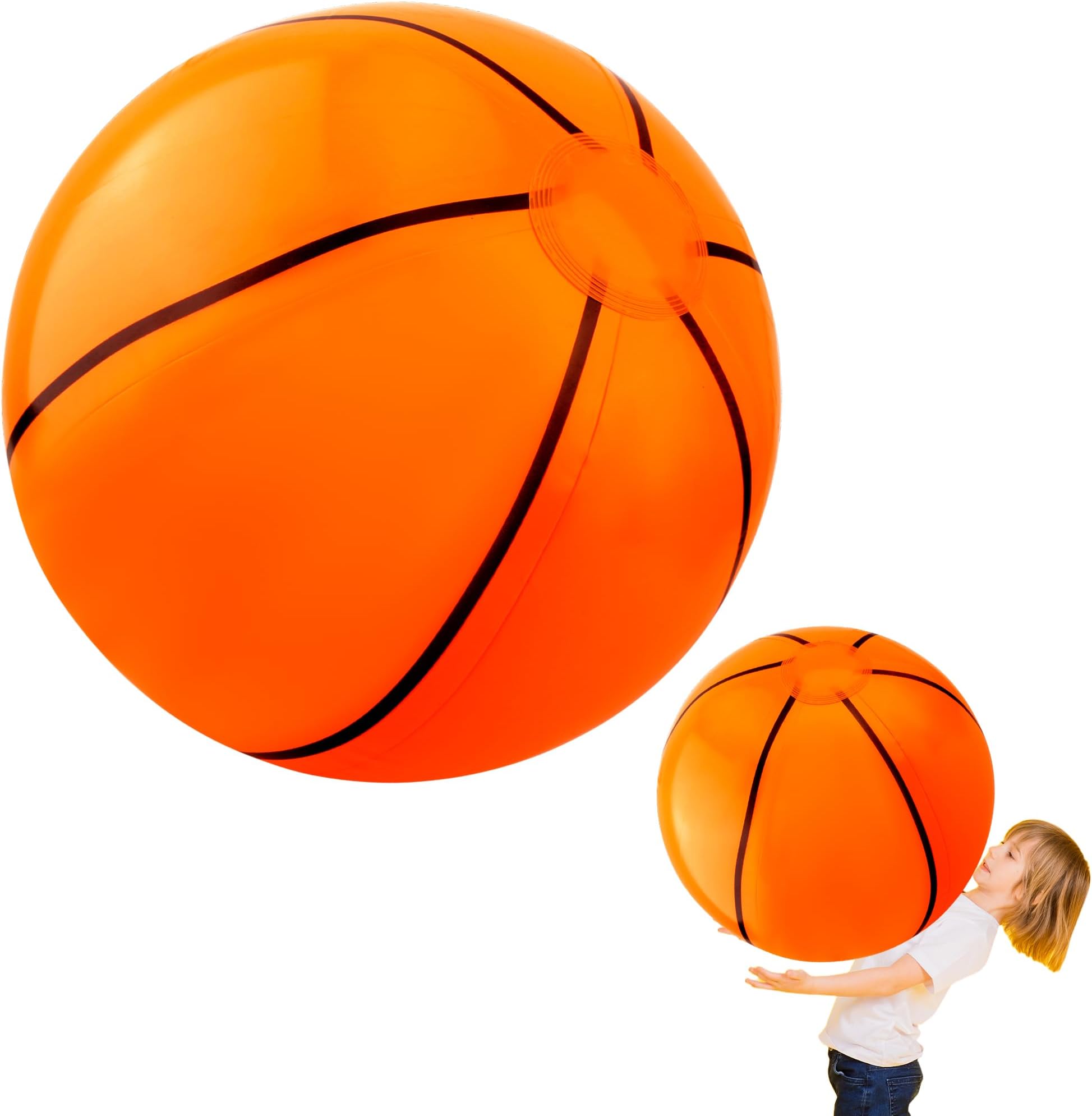 40 Inches Giant Inflatable Basketball Footballs Baseball Volleyball Large Inflatable Beach Ball Sports Pool Ball for Outdoor Activity Summer Sports