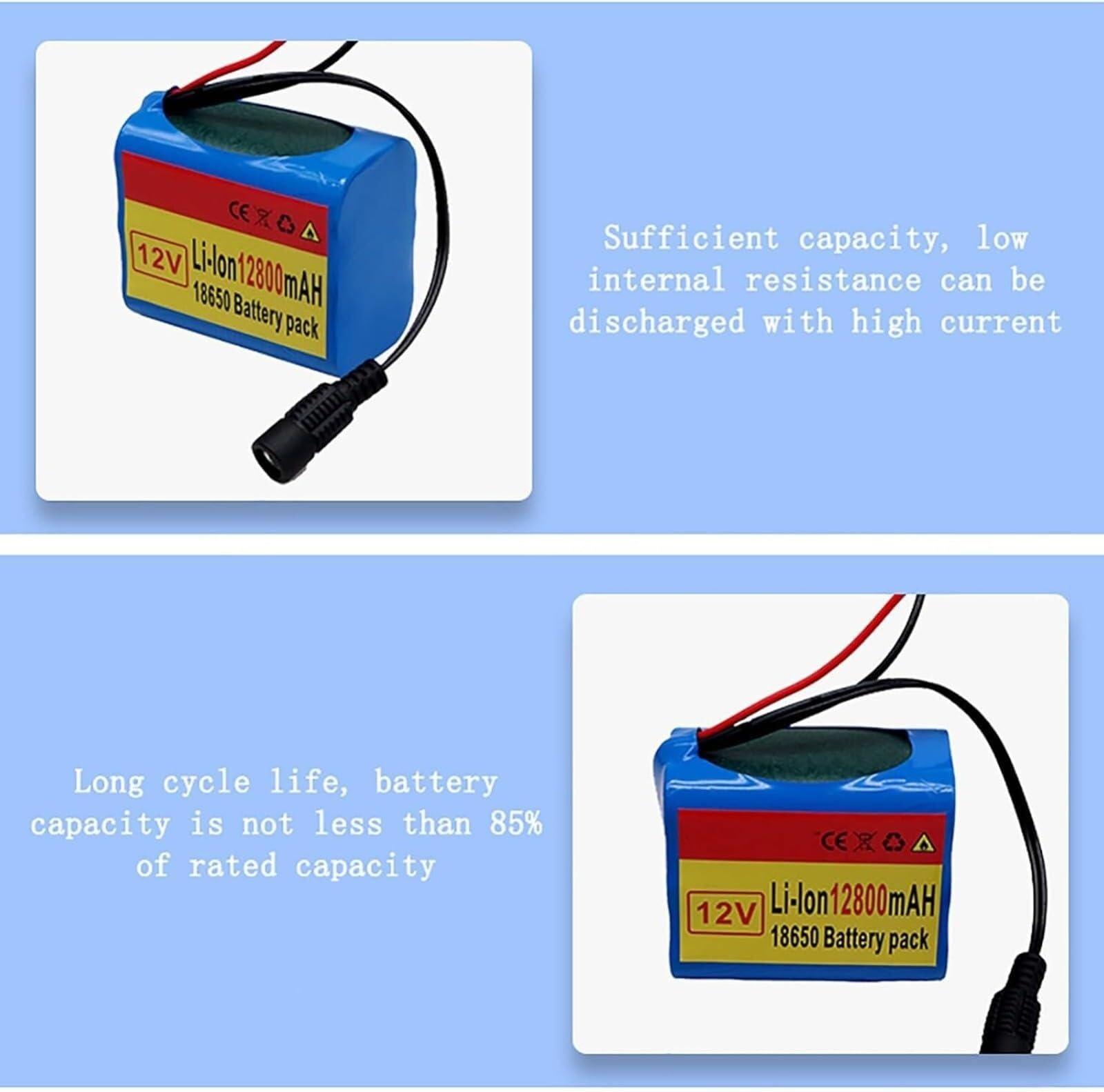 Zestaw akumulatorów litowych 12 V 12800 mAh, wbudowana płyta ochronna, akumulator litowo-jonowy z ładowarką, różne modele, zabawka elektryczna (T)