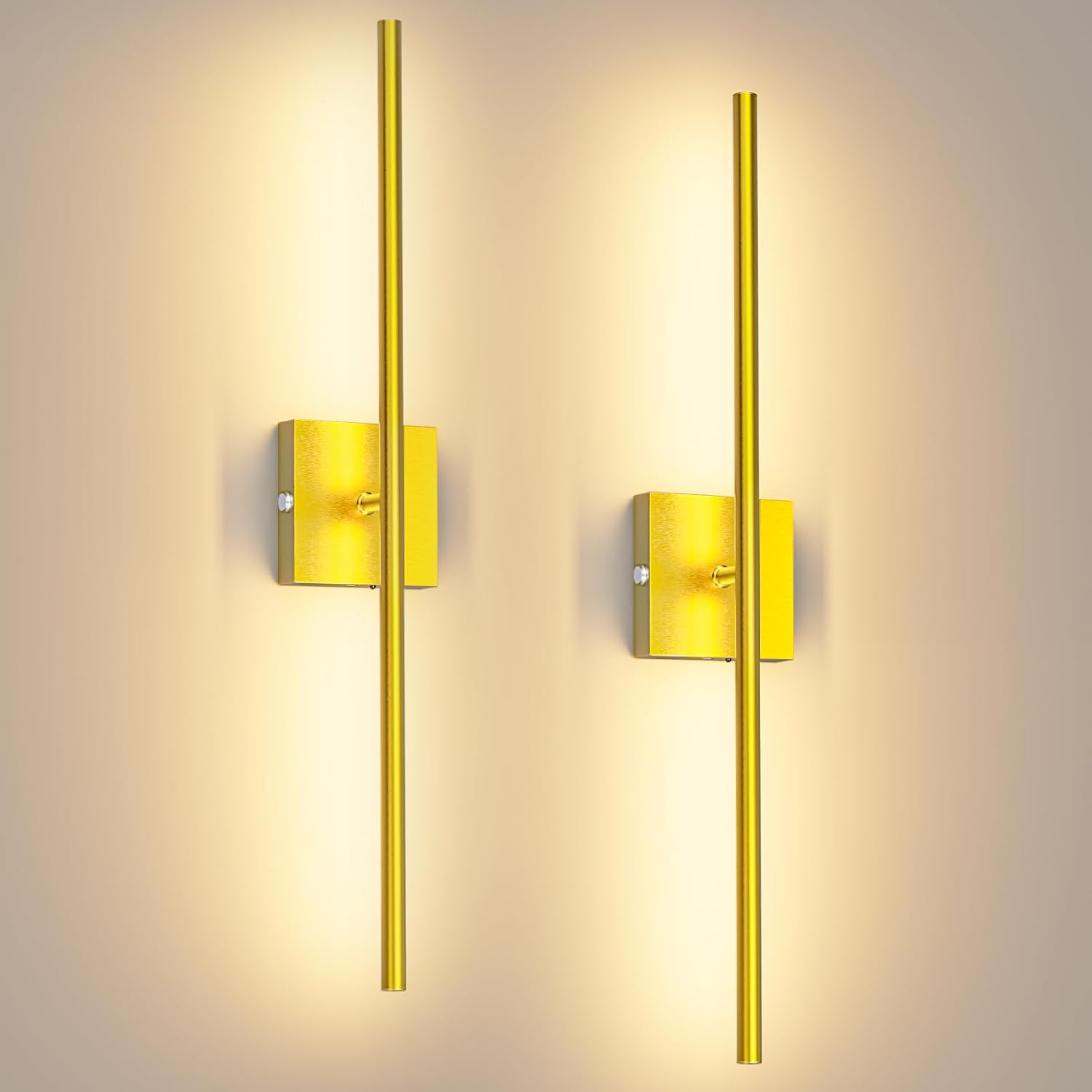 Battery Operated Wall Sconces Set of 2,Wireless Rechargeable Wall Lights: Dimmable Detachable Wall Lamp with Remote Control, 3000K-6500K Infinite Dimming, Wall Sconce for Bedroom Room 27.5 Inch