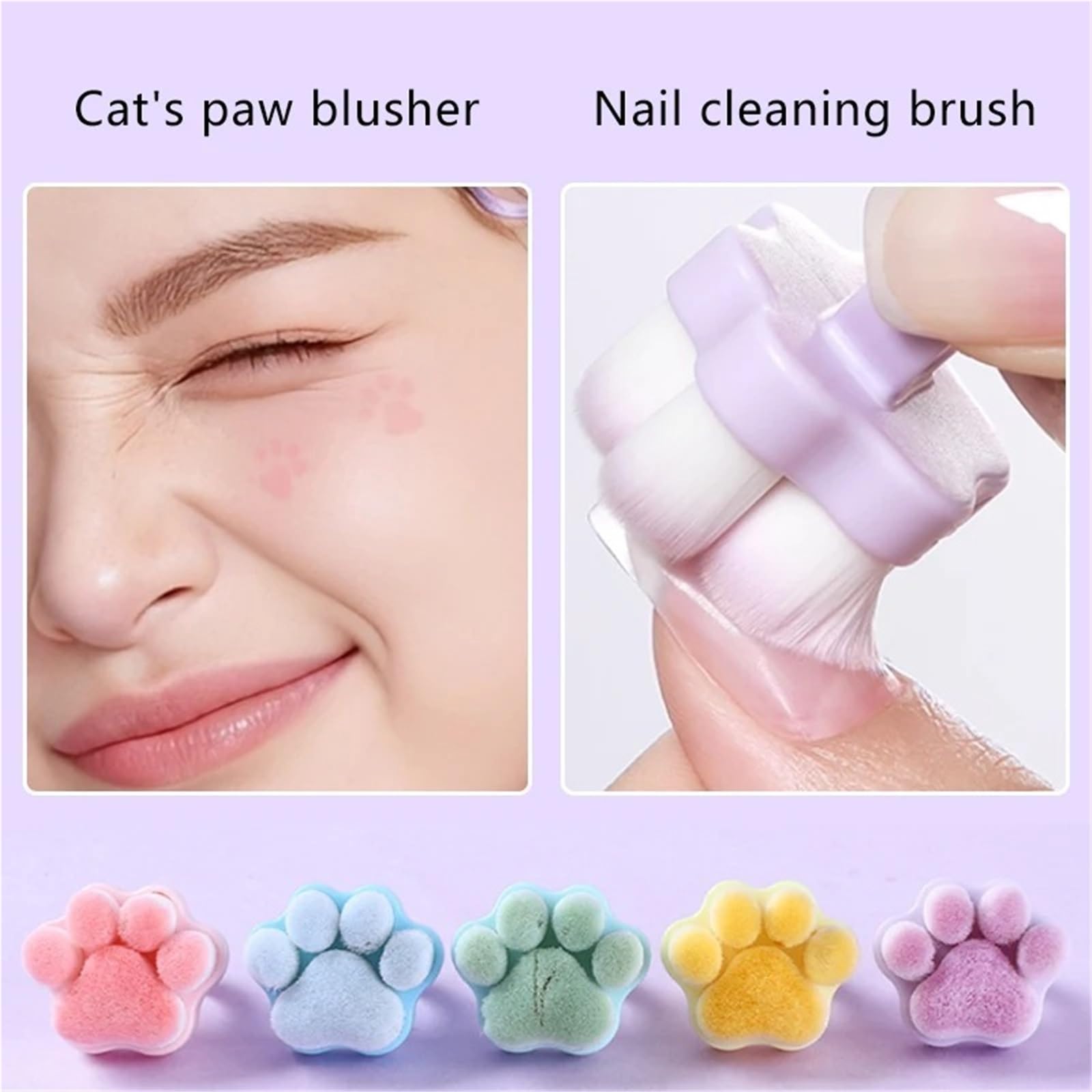 Nail Dust Clean Brush 1-10 cepillos for limpiar el polvo de manicura con forma pata gato
