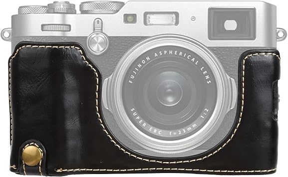HUANGYUNCHAO YUNCHAO Camera Accessories 1/4 inch Thread PU Leather Camera Half Case Base for FUJIFILM X100V Camera Bags