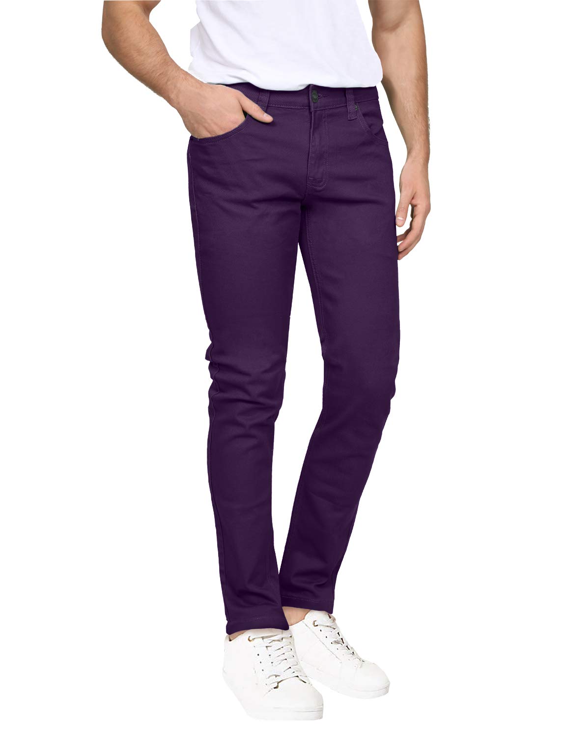 NE PEOPLE Mens Basic Classic Solid Color Skinny Fitted Stretch Jeans