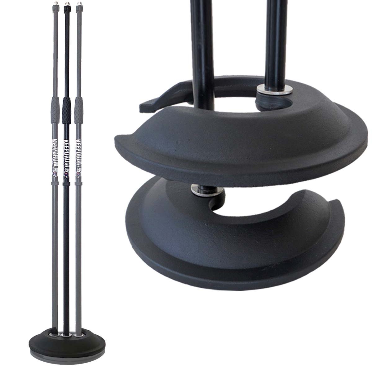 K&M 11505 - Supporto per note e concezioni con clip e supporto per microfono Keepdrum Keepdrum MS(treppiede per microfono), 096 dritto