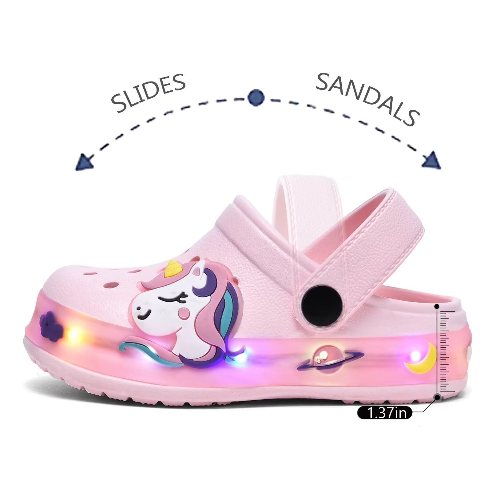 GULAKY Clogs Kinder Hausschuhe Junge Pantoffeln Sandalen für Mädchen Gartenschuhe LED-Streifen Schlappen Kinder Latschen