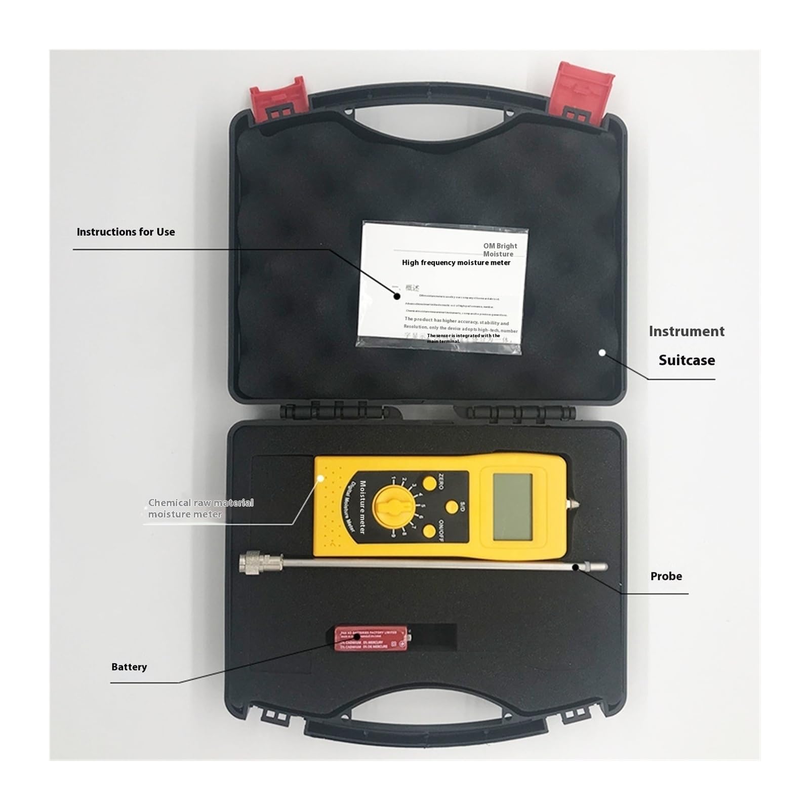Feuchtigkeitsmesser, Sawdust Moisture Meter, Wood Chip, Measuring Range 0-80, Accuracy 0.5